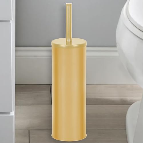 Deep & Sturdy Toilet Bowl Brush with Holder - Durable Scrubbing - Toilet Cleaners - Household Essentials - Bathroom Cleaner - Cleaning Supplies - Household Supplies, Matte Gold - color: Matte Gold