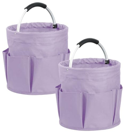 2Pcs 17L Collapsible Cleaning Supplies Caddy with Handle for Travel, Purple - color: Purple, size: 2PCS
