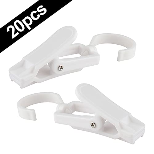 Jiozermi 20 PCS Laundry Hooks Clip, White Plastic - color: White, size: 20