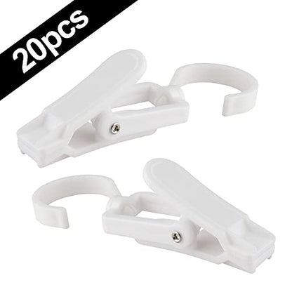 Jiozermi 20 PCS Laundry Hooks Clip, White Plastic - color: White, size: 20