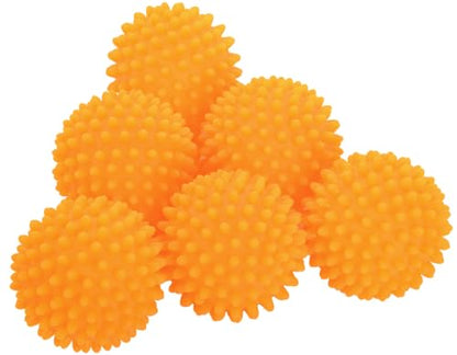 S&T INC. Reusable Plastic Dryer Balls, 6 Pack, 2.5" Diameter, Orange - color: Orange