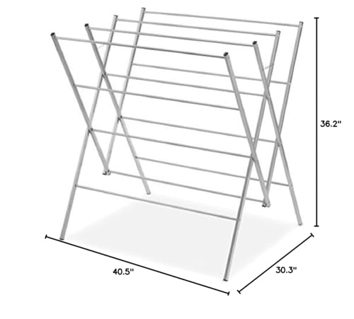 Whitmor Oversized Metal Drying Rack, Large Foldable Laundry Drying Rack - color: Silver