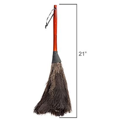 Redecker Ostrich Feather Duster with Varnished Wooden Handle, 19-2/3-Inches, Black - color: Varnished Wooden Handle, Black, 19-2/3-inches