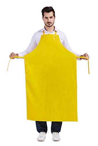 Nanxson Waterproof Rubber Aprons for Butcher Dog Grooming Dishwashing - color: Yellow