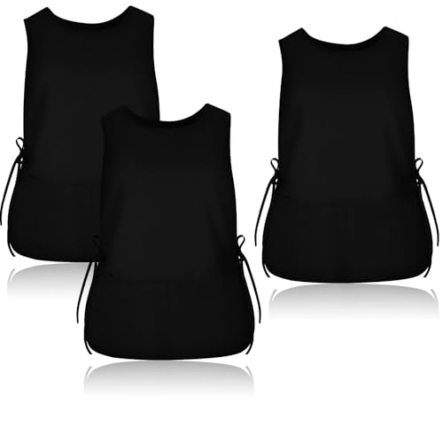 TFTAFAN Cobbler Apron Unisex Waterproof Apron with 2 Deep Pockets Art Smock for Painting Cleaning Artiest Apron work kitchen - color: Black