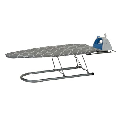 Household Essentials Tabletop Ironing Board, Durable Board with Iron Rest, Includes Door Hang, Perfect for Dorms and Small Spaces, Gray and White - color: Grey/White