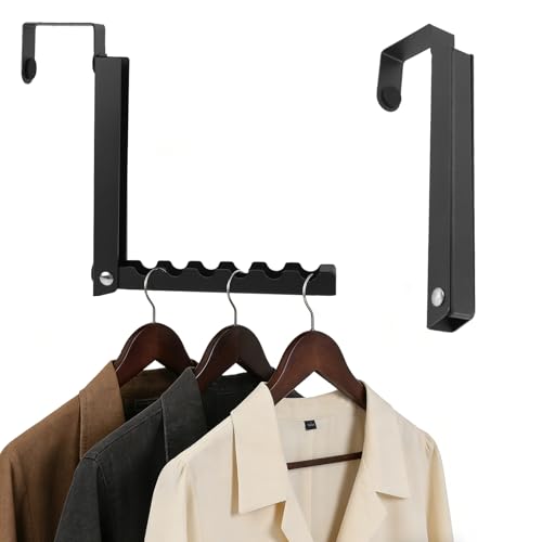 Black Over The Door Folding Clothes Drying Rack for Laundry Room