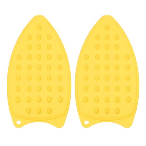 PATIKIL Silicone Iron Rest Pad, 2 Pcs Multipurpose Hot Heat Resistant Iron Rest Plate Protective Pad for Ironing Board Hot Resistant Steamer Steam Compact Mat, Yellow - color: Yellow