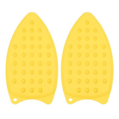 PATIKIL Silicone Iron Rest Pad, 2 Pcs Multipurpose Hot Heat Resistant Iron Rest Plate Protective Pad for Ironing Board Hot Resistant Steamer Steam Compact Mat, Yellow - color: Yellow