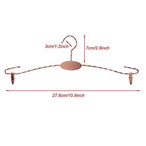 Metal Underwear Bra Rack, Durable Pants Clothes Hangers with Clips,for Lingerie Shop Display, 10pcs (Rose Gold-B2) - color: Rose Gold-b2