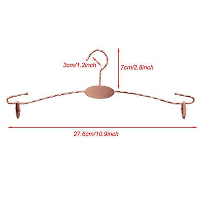 Metal Underwear Bra Rack, Durable Pants Clothes Hangers with Clips,for Lingerie Shop Display, 10pcs (Rose Gold-B2) - color: Rose Gold-b2