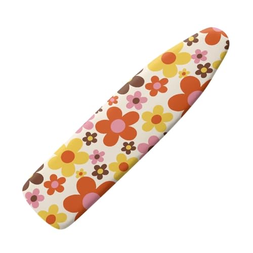 Cartoon Daisy Ironing Board Cover with Elastic Edge Non Stick Scorch Stain Resistant Cover Heavy Duty Iron Pad Covers Standard Boards with Hook and Loop Fastener Strap - color: Cartoon Daisy