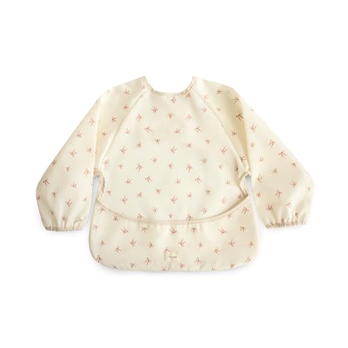 mushie Long Sleeve Baby Bib | Water Resistant Adjustable Fit - color: Bows