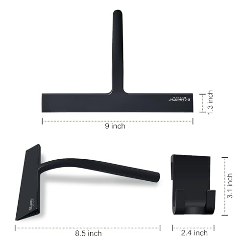 Silicone Rubber Blade Shower Squeegee 9" in Width Window & Car Squeegee for Shower, Glass, Window (Black, 9 Inches) - color: Black, size: 9 Inch