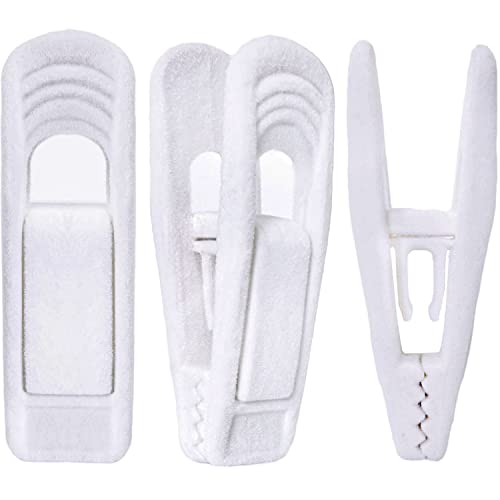 TOFIIGREM White Velvet Hangers Clips 40 PCS, Pants Hangers Velvet Clips Easily Add to Velvet Hanger, Skirt Suit Pants Clothes Velvet Hangers, Baby Kids Hangers Clips - color: White, size: 40pc
