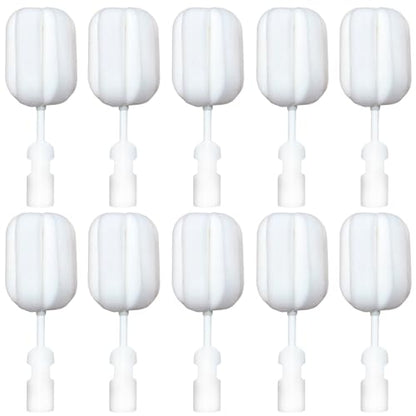Bottle Brush Sponge Replacement Head 10 PCS Durable Soft Sponge Brush Head Environmental Protection Cup Cleaner Brush Refill Heads Without Handle (Sponge Brush Head 10PCS) - color: Brush Head 10pcs