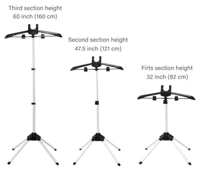 Iron Steam Stand; Foldable Garment Clothes Drying Rack; Handheld Garment Steamer Rack; Height Adjustable Standing Garment Hanger; Steam Ironing Machine Accessories Bracket (Black)
