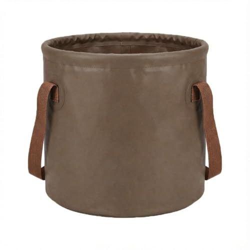 10L 2.5 Gallon Car Collapsible Bucket with Handle, Folding Leakproof Water Storage Basin, Portable Foldable Water Container for Fishing, Camping, Car Cleaning, Beach, Garden (10L-Khaki) - size: 10L-KHAKI