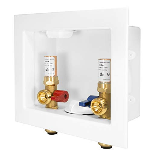 1 Piece EFIELD Washing Machine Box(Center Drain/Copper Arrestor),1/2"Push - style: With Water Hammer Arrestor