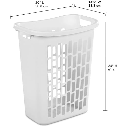 Rectangular Open Plastic Laundry Basket, Suitable for Small Spaces, White