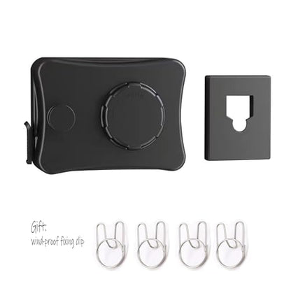 Anti-Sagging Clothes Line Thickened Steel Wire Retractable Clothesline Heavy Duty Clothesline Wall Mounted Matte Black Finished - size: 5.1 m Anti-Sagging and Retractable ClothesLine
