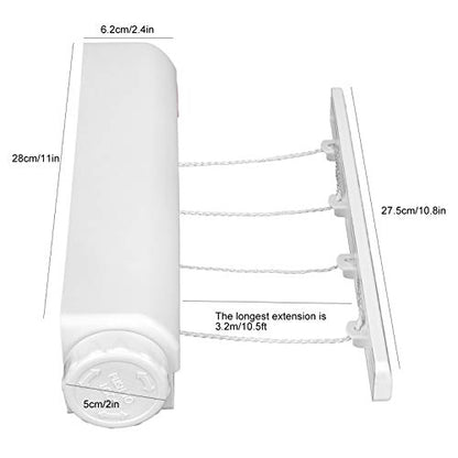 Retractable Clothesline Kit Telescopic Multiple Ropes Clothes Line, Clothes Drying Rope Hanger for Indoor Outdoor Supplies, Automatic Wall Mounted Retractable Clothes Drying Rack - size: Four ropes