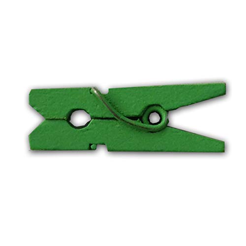 LWR CRAFTS Wooden Mini Clothespins 200 Per Pack 1" 2.5cm (Classic Green) - color: Classic Green