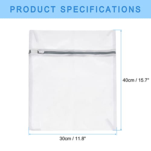 uxcell Mesh Laundry Bags, 5Pcs 11.8"x15.7" Mesh Wash Bag Fine Net Travel Storage Organize Bag with Zipper for Delicate Clothing Laundry Stocking, Gray - color: Gray, size: 11.8"x15.7"