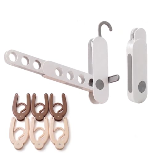 Mesosify Travel Drying Rack with 6 Foldable Hangers, Portable Drying Rack & Portable Hangers Set for Clothes, Swimsuits, Cruise Ship, RV, Camping, Hotel Room & Small Apartment
