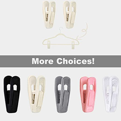 TOFIIGREM Velvet Hanger Clips - 40 PCS Beige Non-Slip Velvet Clips for Pants, Suits & Skirts - color: Beige, size: 40pc