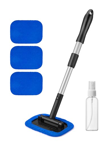 AstroAI Windshield Cleaner Extendable 180° Rotating Handle, Blue - color: Blue