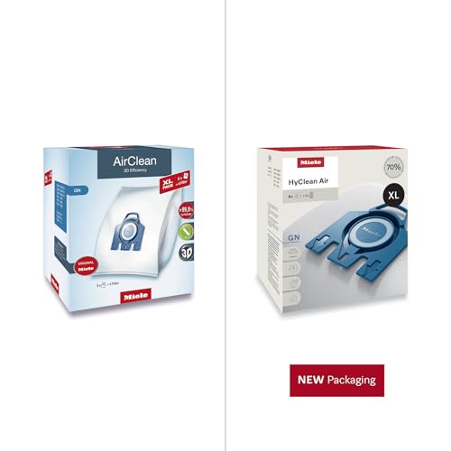 Miele Genuine AirClean XL Pack GN Vacuum Cleaner Bags, 8 Bags Included, for Miele Complete C3, Complete C2, and Classic C1 Vacuum Cleaners (Pack of 2) - size: (Pack of 2)