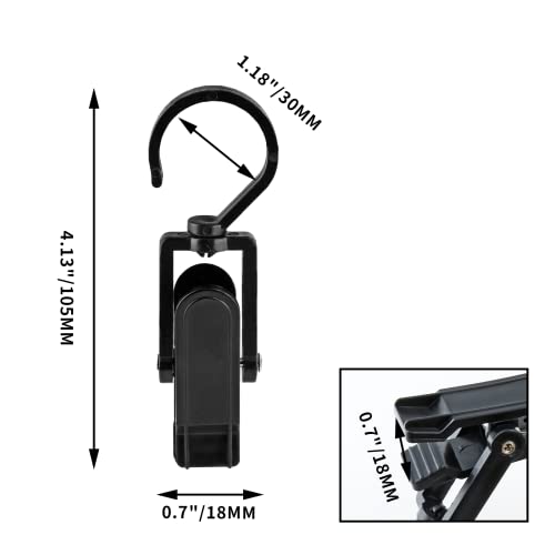 Jiozermi 10 PCS Laundry Hooks Clip, Plastic, Black - color: Black, size: 10