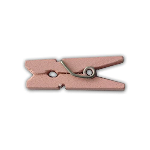 LWR CRAFTS Wooden Mini Clothespins 200 Per Pack 1" 2.5cm (Light Pink) - color: Light Pink