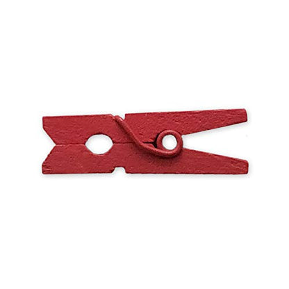 LWR CRAFTS Wooden Mini Clothespins 200 Per Pack 1" 2.5cm (Red) - color: Red