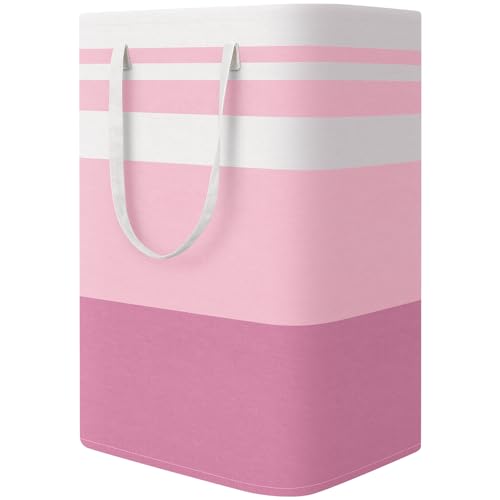 StorageRight Laundry Basket Hamper, 75L Collapsible Clothes Storage, Pink - color: Pink, size: 75L