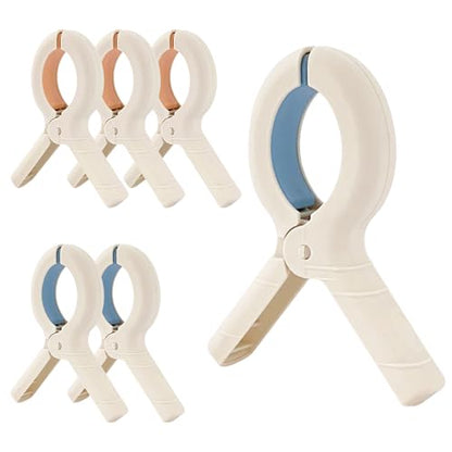 6 Pack Windproof Clothes Pins for Beach Blankets, Beach Towels Clips, 3.94 Inch Towel Clamps for Beach, Pool and Cruise Chairs