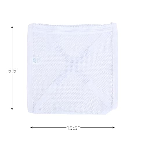 Smart Design Sneaker Dryer & Wash Bag w/ Elastic Straps - Durable Fabric - for Shoes, Clothing, & Laundry - Home Organization (15.5 x 15.5 Inch) [White] - size: 15.5 x 15.5 inch - white