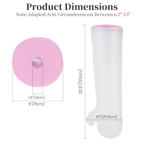 mosago Waterproof Cast Covers for Shower Arm, Pink - color: Pink, size: Arm-L（length 22.4"）