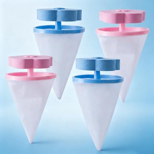 Pet Hair Remover for Laundry – 4 Pack Floating Lint Catcher for Washing Machine, Upgraded Ultra-Fine Mesh Pet Hair Catcher, Reusable Laundry Lint Trap for Dog & Cat Fur