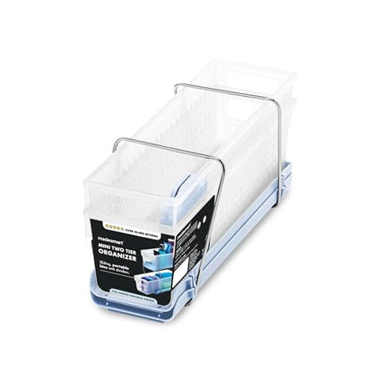 madesmart Compact Two Tier Organizer, Blue - color: Blue