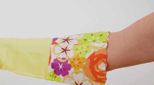 Household Gloves Latex Free Cleaning Grey and Yellow Gloves with Soft Lining Long Cuff 15" & Grip (2 Pair), Medium - color: Yellow/Grey, size: Medium (Pack of 2)
