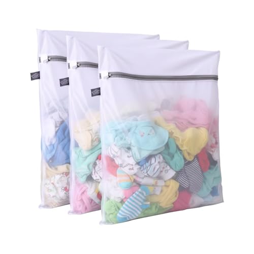 Kimmama Lingerie Bags for Washing Delicates, Mesh Laundry Bag for Delicates - color: White, size: 3S(10x12")