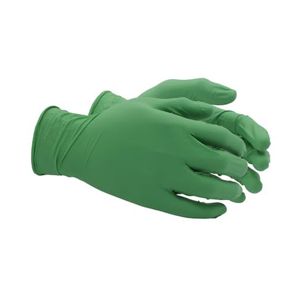 SHOWA 6110PF Sustainable EBT Latex-Free, Powder-Free, Nitrile Disposable Single Use Safety Gloves, 4 Mil, 9.5" Length, Small (1 Box/100 Gloves) (Pack of 10) - color: Green, size: Small (Pack of 10)