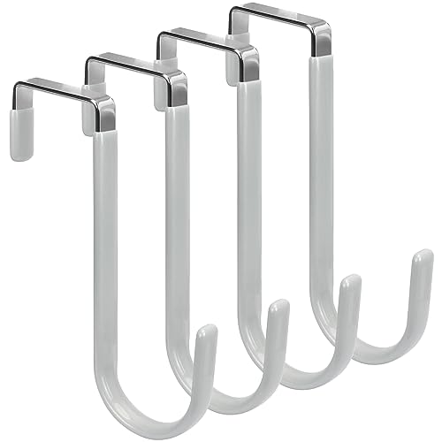 FYY Over the Door Hooks, Single-Hanger 4 Pack, Fits Doors 1 3/8" Silver - color: A Silver, size: Short, style: 4 Pack