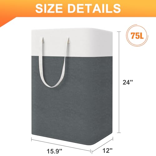 TasticTotes Laundry Basket 3-Pack, Laundry Hamper, 75L-Grey - color: Grey, size: 75L