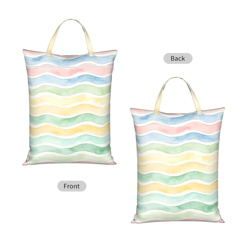 Oceansea Colorful Wave Pattern Travel Laundry Bags Cloth Diaper Wet Bags Handle Washable Dirty Clothes Bags Wet Dry Bag Suitcase Gym Swimming Pool College Dorm Wet Bag - color: 1 PC20, size: One Size