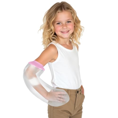 mosago Waterproof Cast Covers for Shower Arm Kids, Pink - color: Pink, size: Arm-S(length 17")