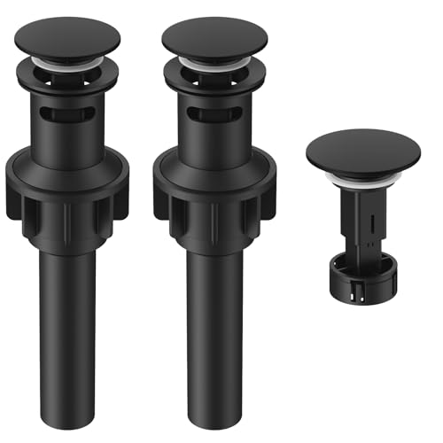 Bathroom Sink Drain with Overflow with Hair Catcher Anti-Clog Sink Strainer - color: Matte Black X 2
