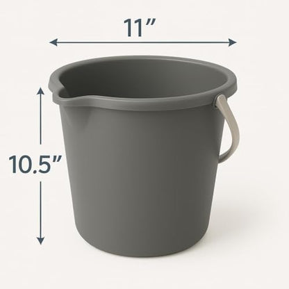 10QT (9.5L) Cleaning Bucket with Handle and Spout - Charcoal Grey
